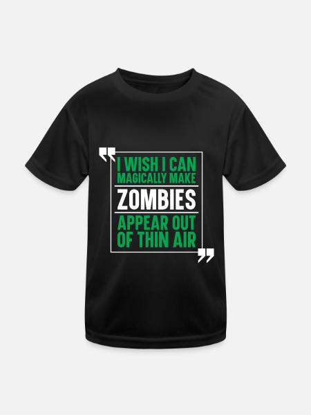 Zombie Monster Halloween - Kinder Funktions-T-Shirt - Schwarz - Vorne