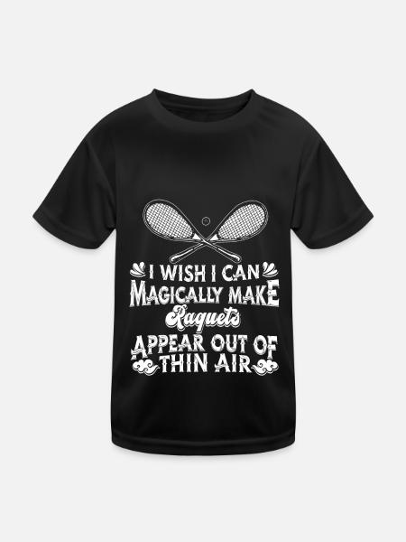 Squash - Kinder Funktions-T-Shirt - Schwarz - Vorne