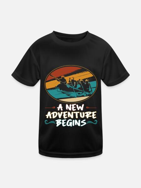 Rafting Canoë Kayak d’eau vive - T-shirt sport Enfant - noir - Devant