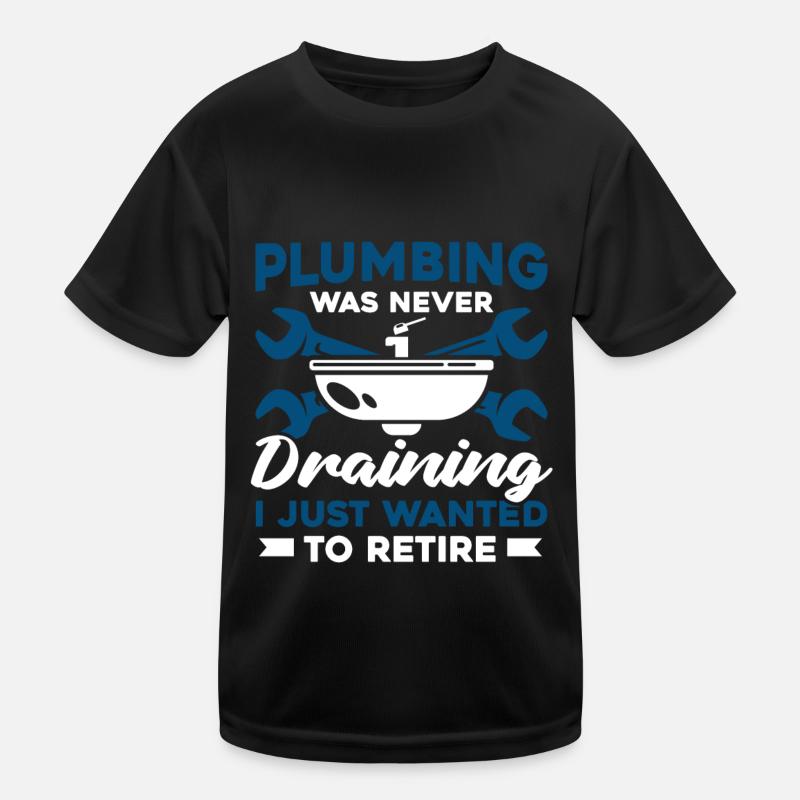Plumber Sanitary Heating Engineer Plant Mechanic Kids Functional T-Shirt