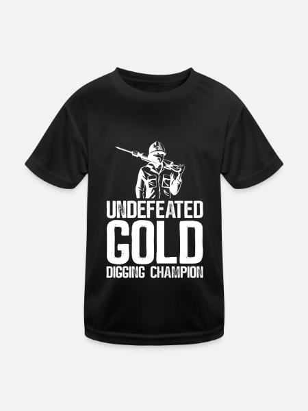 Goldbergbau Goldmine - Kinder Funktions-T-Shirt - Schwarz - Vorne