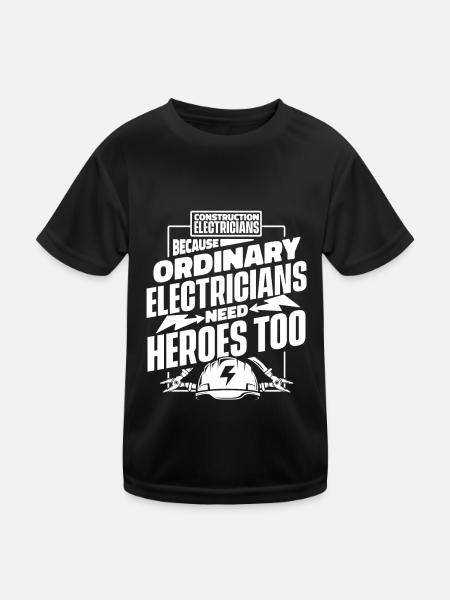 Elektriker Elektrotechniker Elektroniker - Kinder Funktions-T-Shirt - Schwarz - Vorne