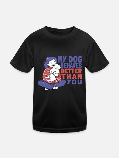 Dresseur de chiens Dresseur de chiens - T-shirt sport Enfant - noir - Devant