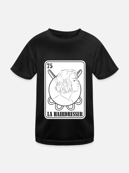 Hairdresser Hairstylist Card - Kids Functional T-Shirt - black - Front