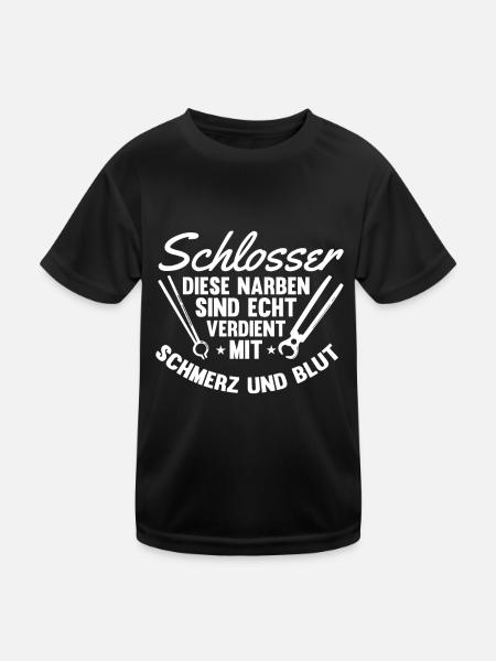 Schmied Metallbauer Schlosser - Kinder Funktions-T-Shirt - Schwarz - Vorne
