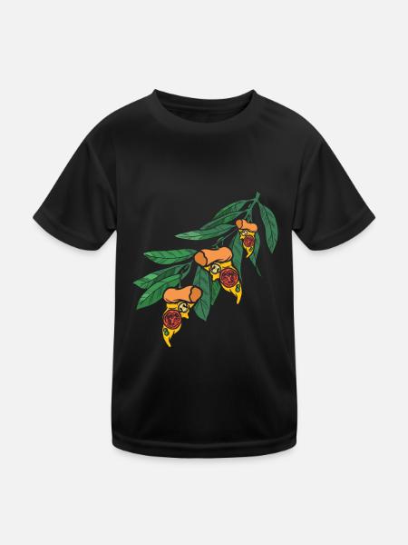 Feuilles de pizza - T-shirt sport Enfant - noir - Devant