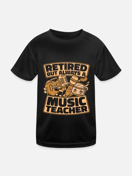 Musiklehrer Musik Lehrer Im Ruhestand - Kinder Funktions-T-Shirt - Schwarz - Vorne