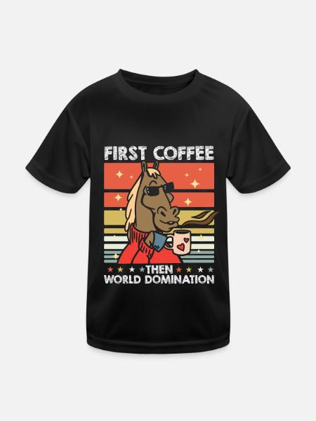 Lunettes de soleil équestres pour chevaux Café - T-shirt sport Enfant - noir - Devant