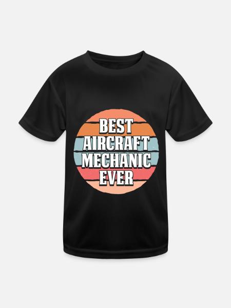 Flugzeug Mechaniker - Kinder Funktions-T-Shirt - Schwarz - Vorne