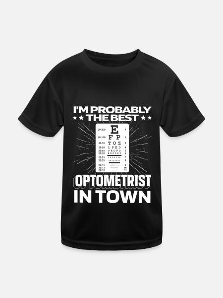 Optician Optician Funny - Kids Functional T-Shirt - black - Front