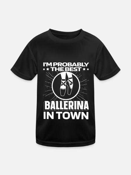 Ballet Balerina Witzig - Kids Functional T-Shirt - black - Front