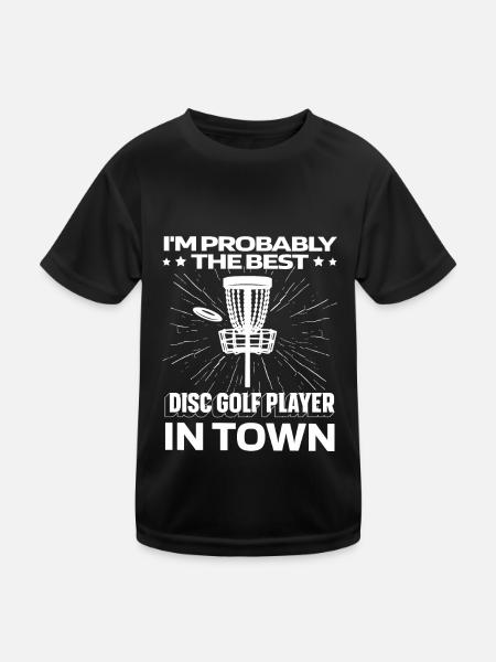 Frisbee Golf Disc Golf Drôle - T-shirt sport Enfant - noir - Devant