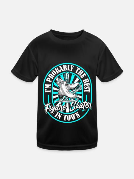 Figure skating Figure skater Witzig - Kids Functional T-Shirt - black - Front