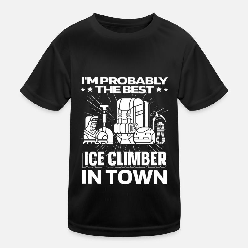 Ice climbing fun Kids Functional T-Shirt
