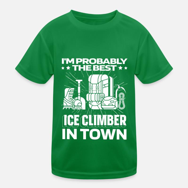 Eisklettern Lustig Kinder Funktions-T-Shirt