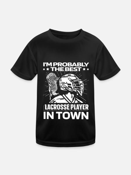 Lacrosse Witzig - Kinder Funktions-T-Shirt - Schwarz - Vorne