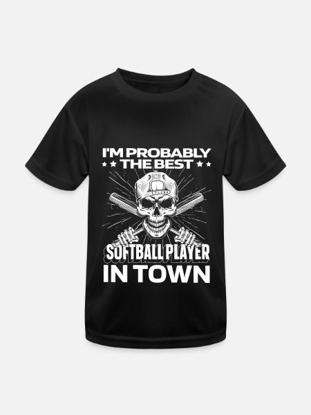Softball drôle - T-shirt sport Enfant - noir - Devant