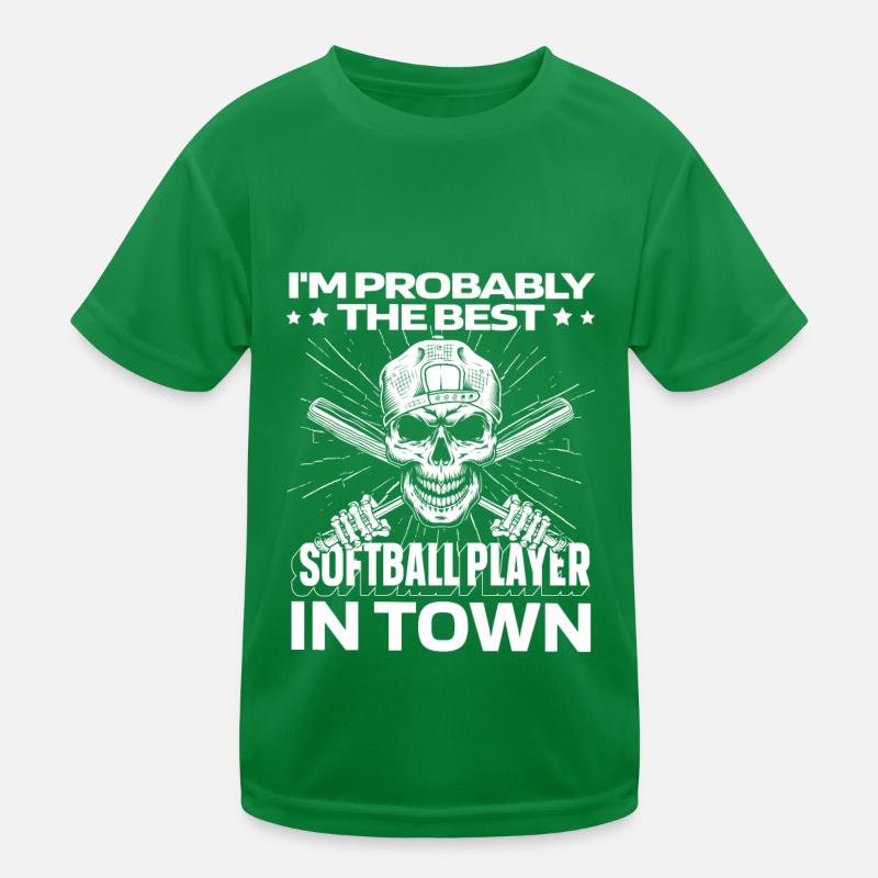 Softball Funny Kids Functional T-Shirt