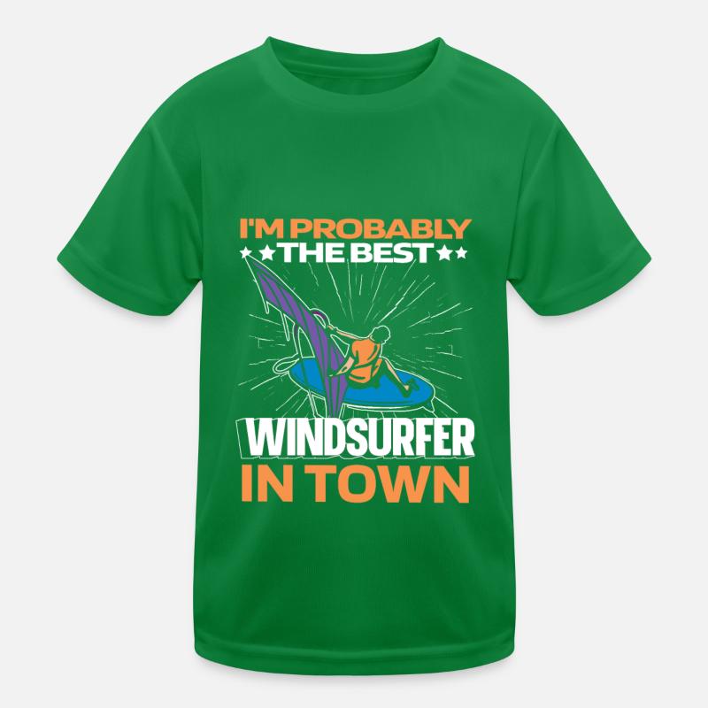 Windsurfing Windsurfer Funny Kids Functional T-Shirt