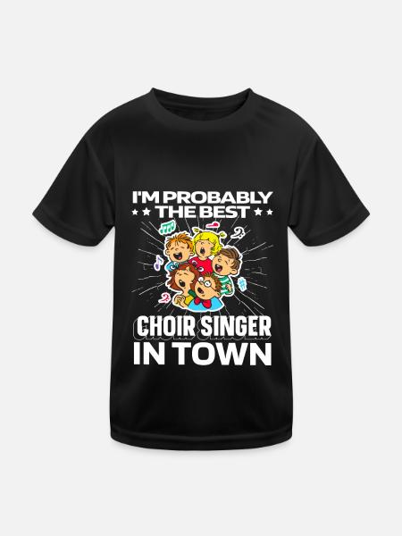 Choir Singer Lustig - Kids Functional T-Shirt - black - Front