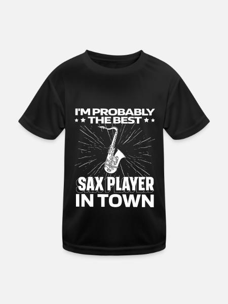 Saxophone Saxophone Funny - Kids Functional T-Shirt - black - Front