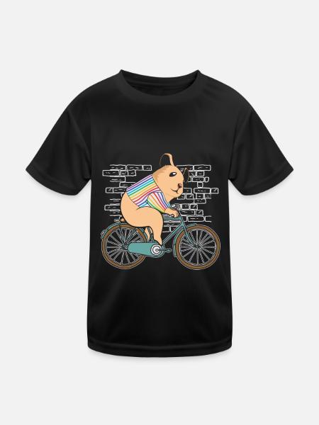 Hamster Golden Hamster Bicycle - Kids Functional T-Shirt - black - Front
