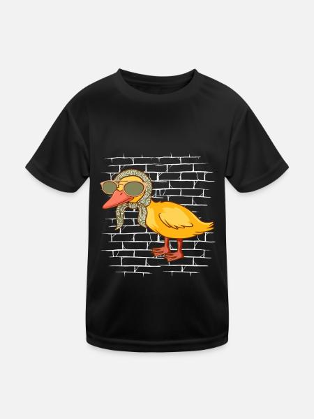 Écharpe de lunettes de soleil de canard - T-shirt sport Enfant - noir - Devant