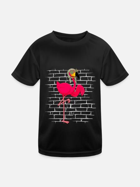 Flamingo Lunettes de soleil Foulard - T-shirt sport Enfant - noir - Devant
