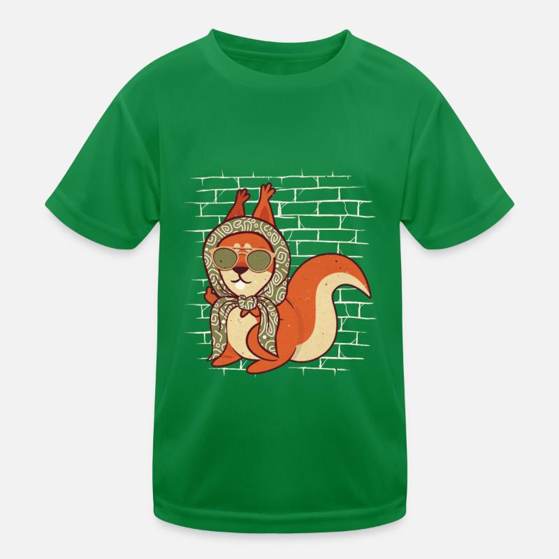 Eichhörnchen Sonnenbrillenschal Kinder Funktions-T-Shirt