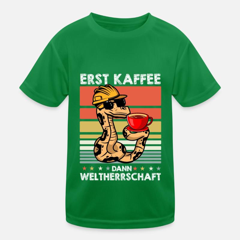 Boa Constrictor Schlange Sonnenbrille Kaffee Kinder Funktions-T-Shirt