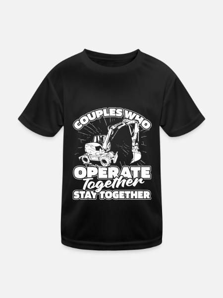 Couple de conducteurs de pelles - T-shirt sport Enfant - noir - Devant