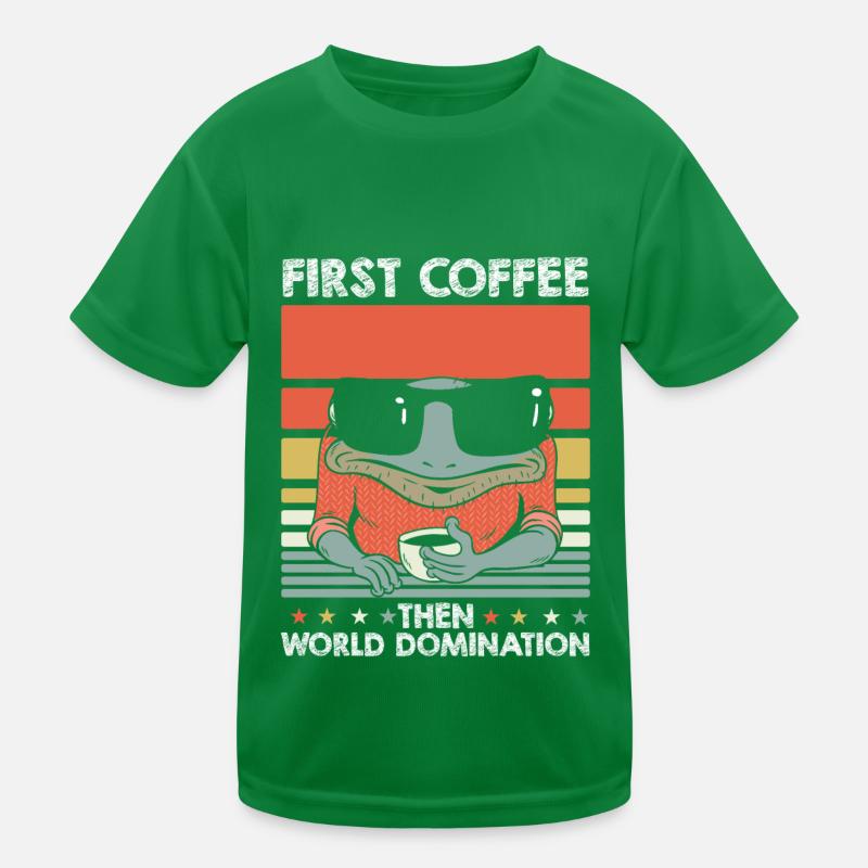 Frog Toad Coffee Sunglasses Kids Functional T-Shirt
