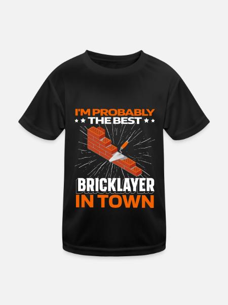 Brique de maçonnerie - T-shirt sport Enfant - noir - Devant
