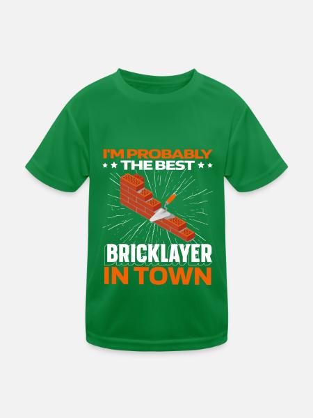 Masonry brick - Kids Functional T-Shirt - kelly green - Front