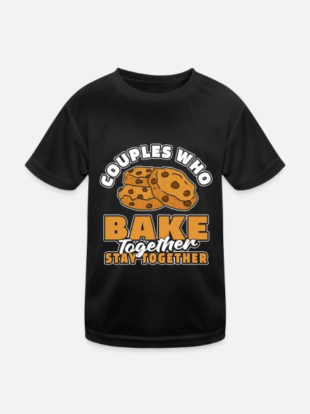 Baking Baker Bakery Couple - T-shirt sport Enfant - noir - Devant