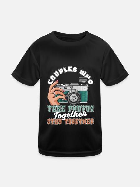 Photographe Photographie Appareil Couple - T-shirt sport Enfant - noir - Devant