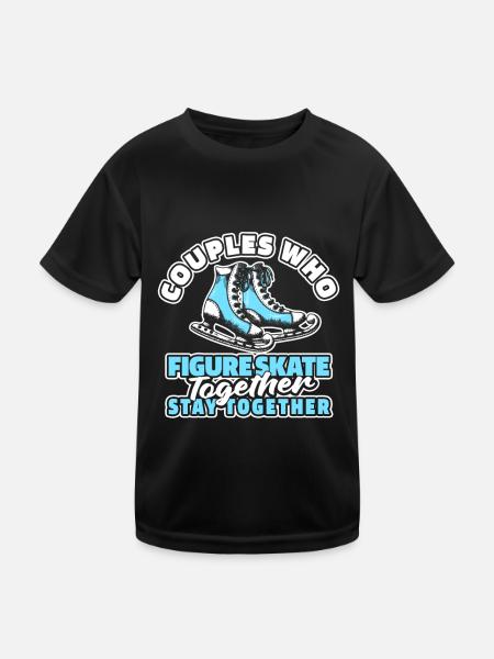 Figure skating Figure skater couple - Kids Functional T-Shirt - black - Front