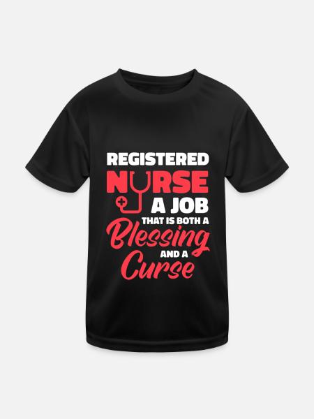 Krankenschwester - Kinder Funktions-T-Shirt - Schwarz - Vorne