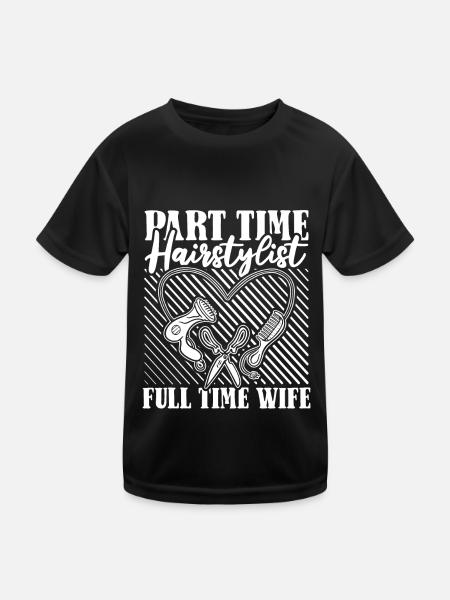 Hairdresser Hairstylist Wife - Kids Functional T-Shirt - black - Front