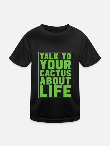 Kaktus Garten - Kinder Funktions-T-Shirt - Schwarz - Vorne