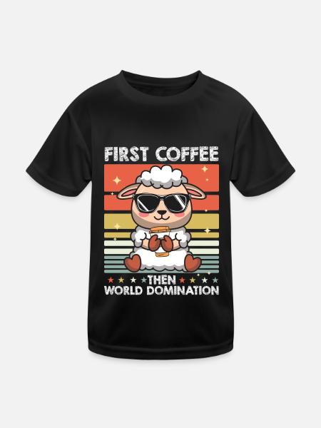 Drôle de mouton - T-shirt sport Enfant - noir - Devant