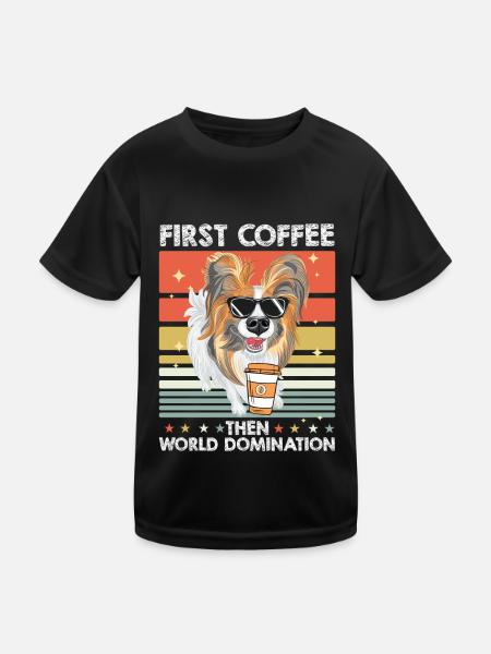 Papillon Witzig - Kinder Funktions-T-Shirt - Schwarz - Vorne
