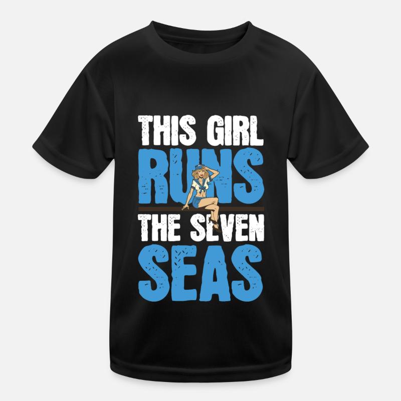 Segeln Segler Segelboot Mädchen Kinder Funktions-T-Shirt