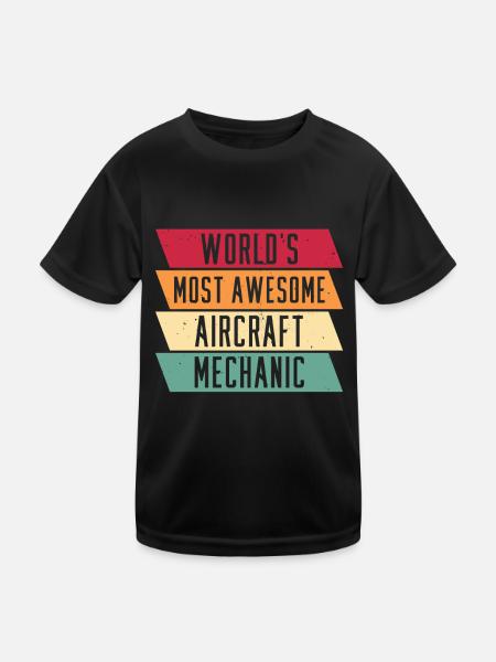 Mécanicien d’avion - T-shirt sport Enfant - noir - Devant