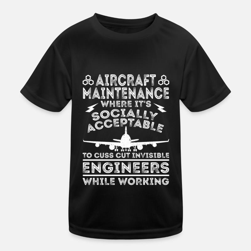 Airplane Mechanic Humor Kids Functional T-Shirt