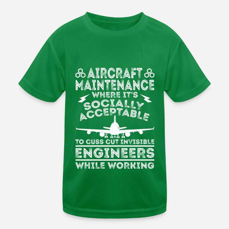 Airplane Mechanic Humor Kids Functional T-Shirt