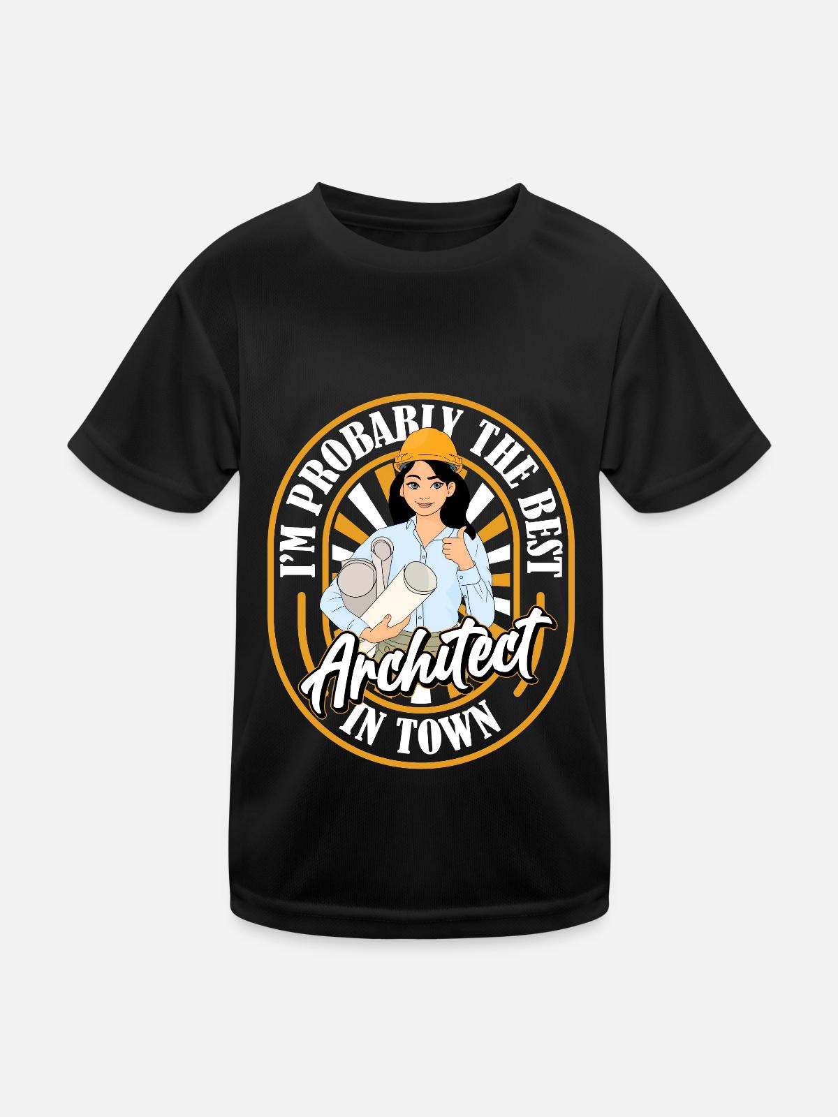 Architect Architecture Funny - Kids Functional T-Shirt - black - Front