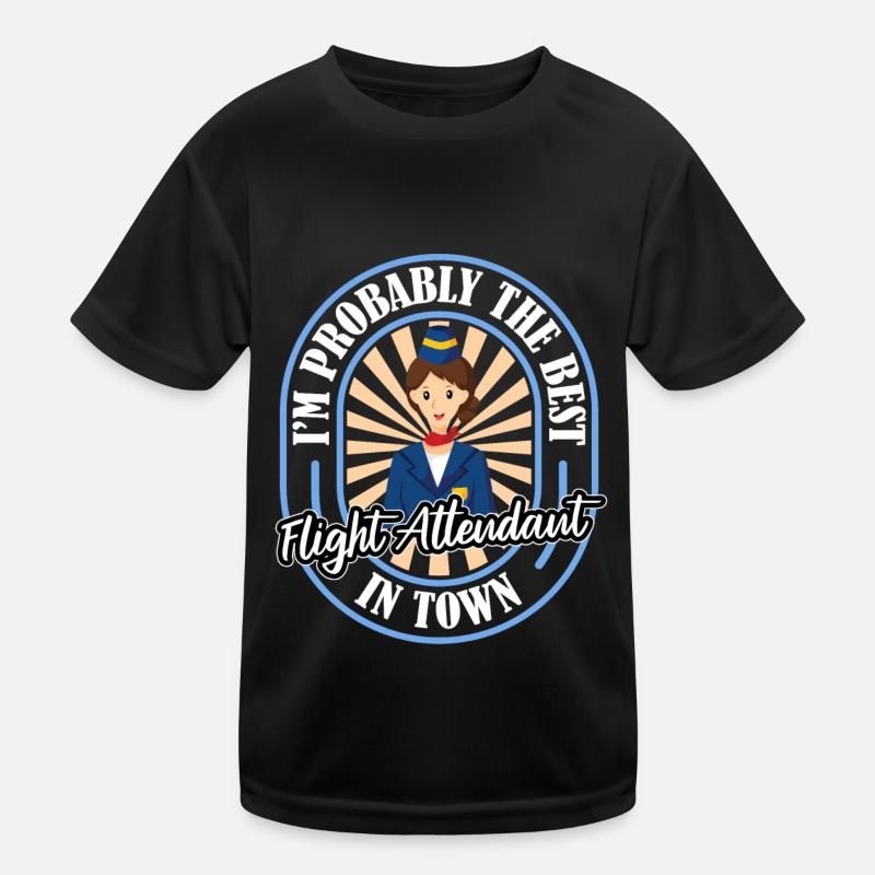 Flugbegleiter Stewardess Witzig Kinder Funktions-T-Shirt