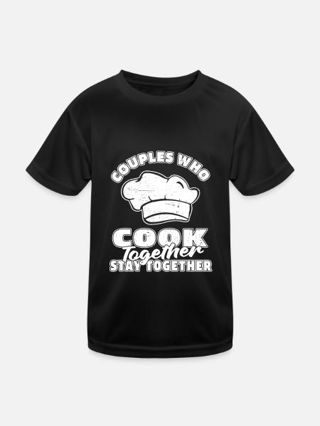 Cook Cooking Couple - Kids Functional T-Shirt - black - Front