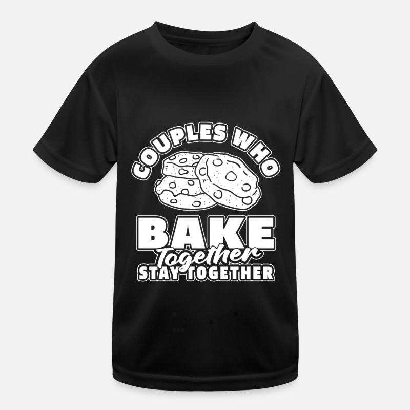 Backen Bäcker Bäckerei Paar - Kinder Funktions-T-Shirt - Schwarz